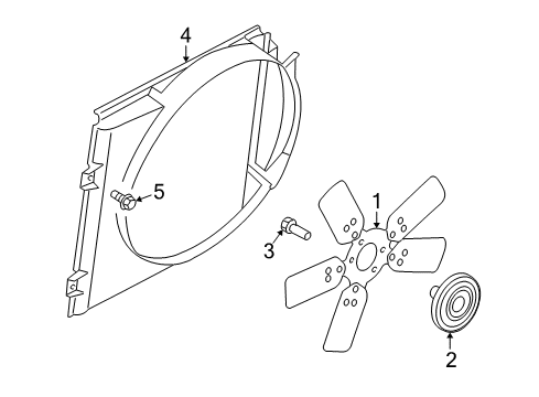 1998 Dodge Durango Cooling System, Radiator, Water Pump, Cooling Fan Clutch-Fan Diagram for 52029276AD