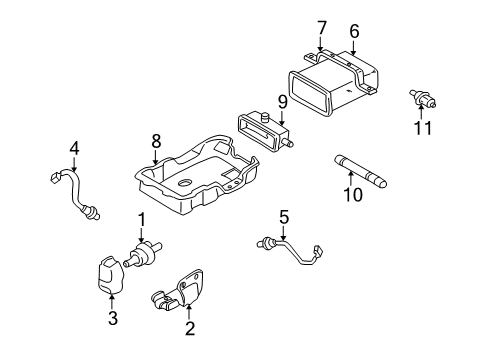 2001 Hyundai Santa Fe Emission Components Purge Control Solenoid Valve Diagram for 39460-38450