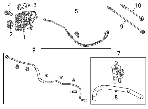 2015 Jeep Cherokee Emission Components Hose-Vapor CANISTER Diagram for 68154966AA