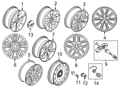 2016 Ford Police Interceptor Utility Wheels Center Cap Diagram for 9L8Z-1130-A