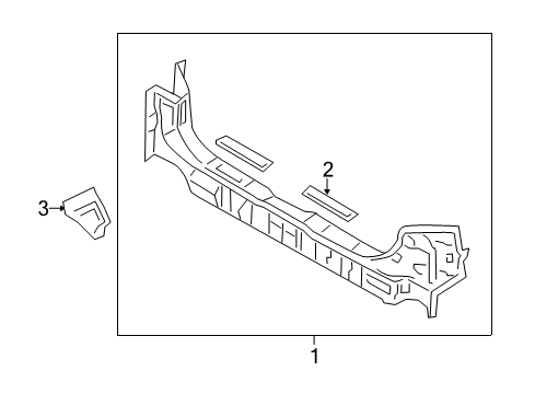 2017 Honda Odyssey Rear Body - Floor & Rails Separator, L. RR. Floor Crossmember Diagram for 65758-TK8-A01