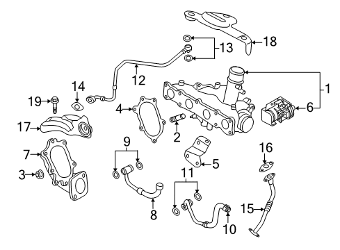 2012 Kia Sportage Turbocharger Pipe-Oil Feed Diagram for 28240-2G400