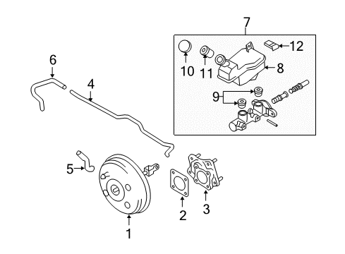 2013 Nissan Cube Hydraulic System Tube-Booster To Tank Diagram for 47401-1FD0A