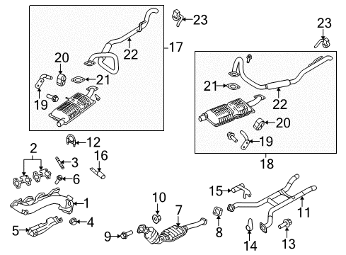 2003 Mercury Grand Marquis Exhaust Components Converter Stud Diagram for -W709717-S900