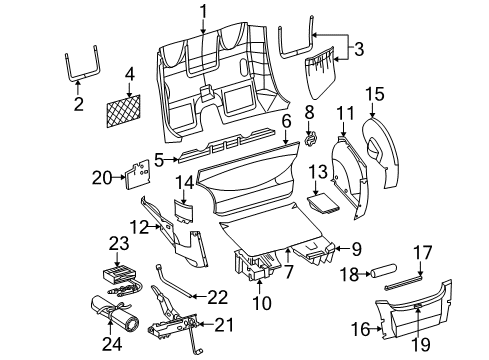 2006 Chrysler Crossfire Interior Trim - Rear Body Wrench-Wheel Lug Nut Diagram for 5170969AA