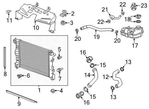 2018 Chevrolet Trax Powertrain Control Connector Asm-Radiator Outlet Hose Diagram for 95493441