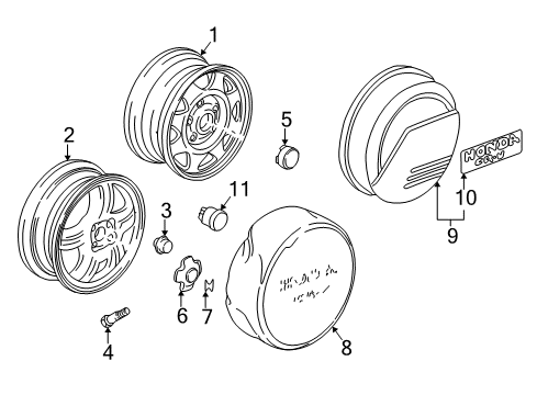 1998 Honda CR-V Wheels, Covers & Trim Cap, Wheel Center Diagram for 44732-SM4-N00