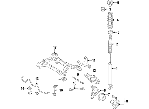 2018 Nissan GT-R Rear Suspension Components, Lower Control Arm, Upper Control Arm, Stabilizer Bar Stabilizer-Rear Diagram for 56230-6AV0B