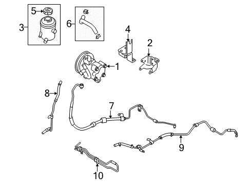 2008 Kia Rio P/S Pump & Hoses, Steering Gear & Linkage Bracket-Reservoir Mounting Diagram for 572201G000