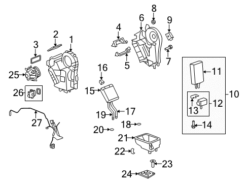 2013 Chevrolet Traverse HVAC Case Wire Harness Diagram for 23475069