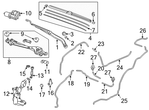 2021 Honda CR-V Wipers Link, FR. Wiper Diagram for 76530-TLA-A01