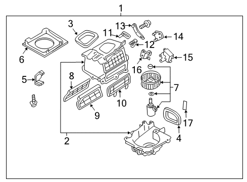 2006 Nissan Sentra Blower Motor & Fan Blower Assy-Front Diagram for 27200-6Z510