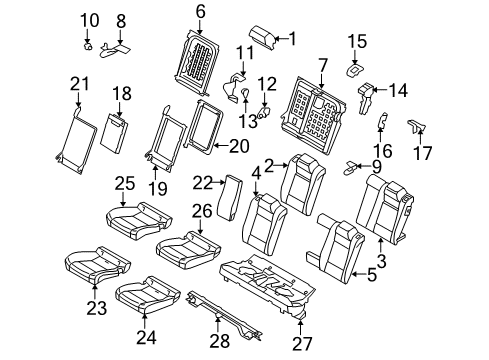 2013 BMW X6 Rear Seat Components Cover Backrest, Leather, Left Diagram for 52209141279