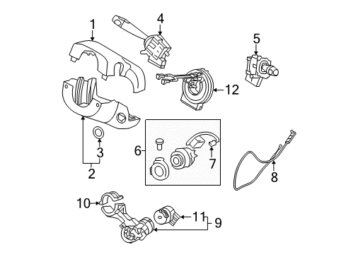 2010 Hyundai Accent Shroud, Switches & Levers Switch Assembly-Door Warning Diagram for 954121E000