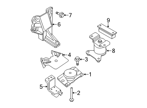 2012 Nissan Frontier Engine & Trans Mounting Engine Mount Bracket, Left Diagram for 11233-EA200