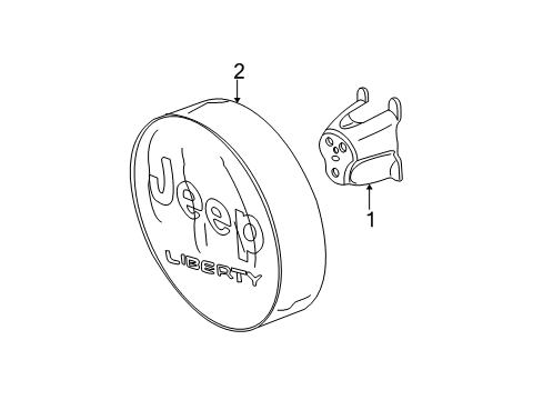 2005 Jeep Liberty Carrier & Components - Spare Tire Bracket-Spare Tire Diagram for 55360618AA