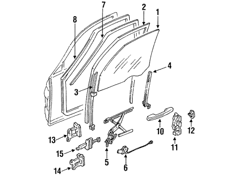 1991 Acura Legend Front Door Handle, Driver Side (Frost White) Diagram for 72188-SP0-A11ZA