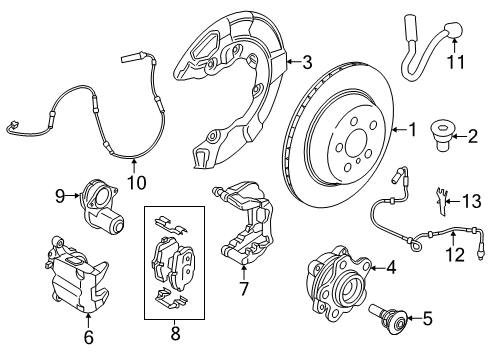 2019 BMW 640i xDrive Gran Turismo Brake Components BRACKET, WHEELSPEED SENSOR Diagram for 34526866973