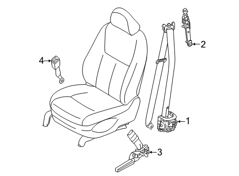 2017 Infiniti Q50 Seat Belt Belt Assy-Buckle, Front Seat Diagram for 86842-4GA0A