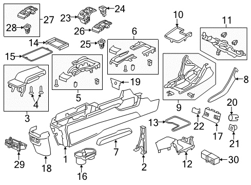 2018 Honda Civic Parking Brake Light Assembly, Accessory Diagram for 34750-TBA-A01