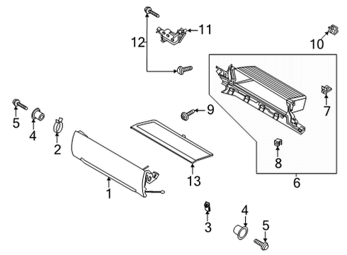 2022 Ford F-150 Glove Box Compartment Bolt Diagram for -W720127-S451