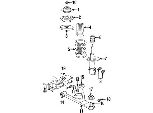 1996 Plymouth Neon Front Suspension Components, Lower Control Arm, Stabilizer Bar BUSHING-Lower Control Arm Diagram for 5016581AA