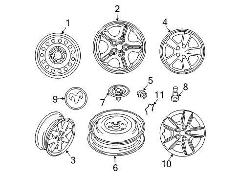 2005 Dodge Stratus Wheels, Covers & Trim Wheel Disc Diagram for MR641142