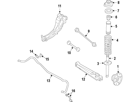 2014 Dodge Journey Rear Suspension Components, Lower Control Arm, Stabilizer Bar Shield-Suspension Diagram for 68068662AB