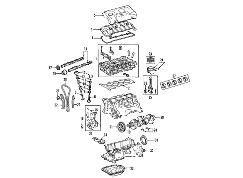 2014 Scion xD Engine Parts, Mounts, Cylinder Head & Valves, Camshaft & Timing, Oil Pan, Oil Pump, Crankshaft & Bearings, Pistons, Rings & Bearings Valve Cover Diagram for 11201-37032