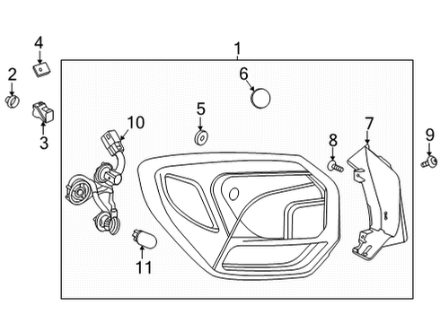 2020 Buick Encore GX Bulbs Tail Lamp Diagram for 42747396