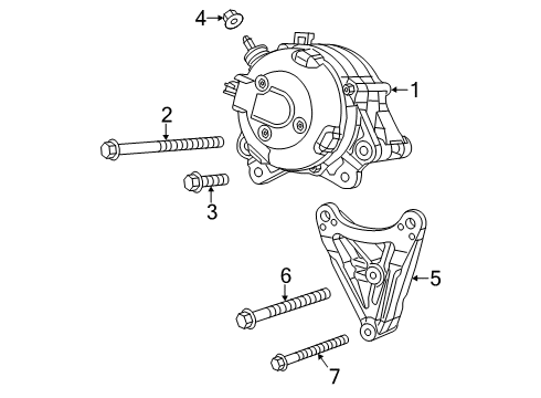 2022 Jeep Gladiator Alternator Nut-Hexagon Diagram for 52851585AA