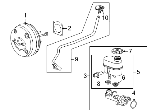 2019 Chevrolet Silverado 1500 Dash Panel Components Booster Assembly Diagram for 84602473