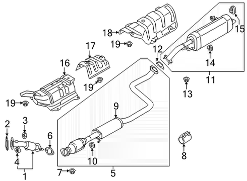 2021 Hyundai Elantra Exhaust Components Panel-Heat Protector, RR Diagram for 28795-AA000