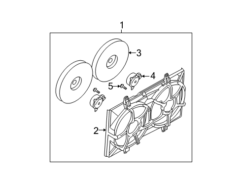 2005 Nissan Quest Cooling System, Radiator, Water Pump, Cooling Fan Motor Assy-Fan Diagram for 21482-5Z000