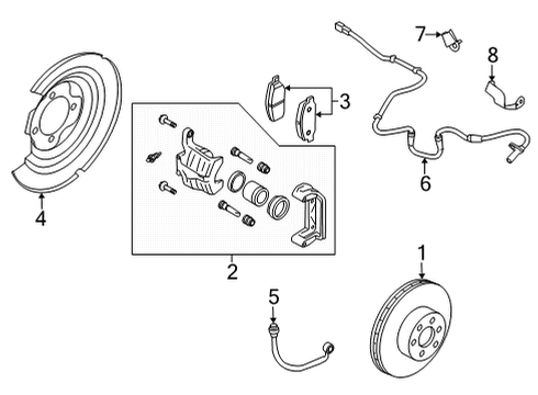 2021 Nissan Sentra Brake Components Baffle Plate Diagram for 44150-6LA0B