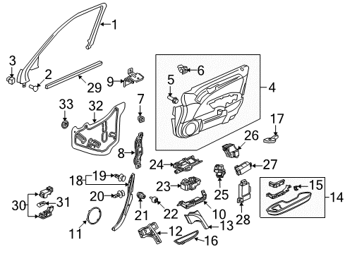 2012 Acura TL Trunk Clip A, Sash Garnish (Inner) Diagram for 91661-SEP-A00