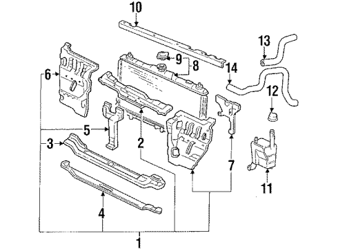 1988 Honda Prelude Radiator & Components, Radiator Support Hose, Water (Lower) Diagram for 19502-PK1-900