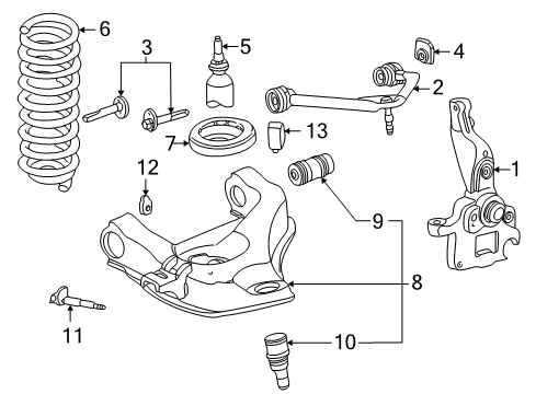 1999 Ford Ranger Front Suspension Components, Lower Control Arm, Upper Control Arm, Stabilizer Bar, Torsion Bar Spring Diagram for F87Z5310FA