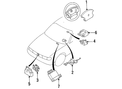 1994 Nissan Sentra Air Bag Components Sensor-Air Bag Front Center Diagram for J8581-5B000