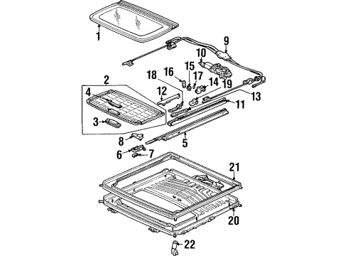 1997 Acura TL Sunroof Frame, Sunroof Diagram for 70100-SW3-J01