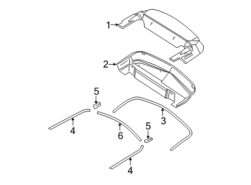 2008 Ford Mustang Exterior Trim - Convertible Top Outer Molding Diagram for 6R3Z-76423A18-AA