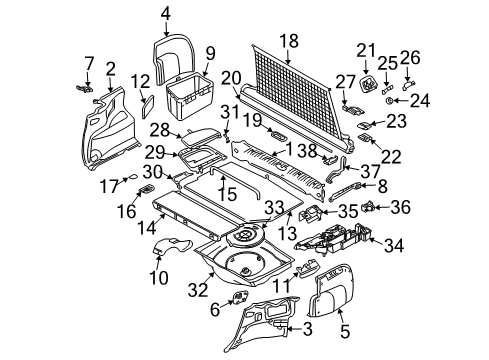 2002 BMW 325xi Interior Trim - Rear Body Left Support For Roll.Blind Sight Protect. Diagram for 51477026709