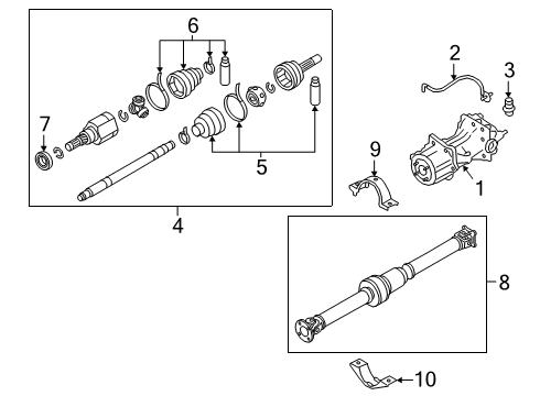 2022 Nissan Altima Axle & Differential - Rear Bracket-Center Bearing Diagram for 37512-4P011