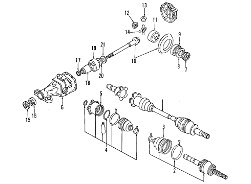 1991 Nissan 300ZX Rear Axle, Differential, Propeller Shaft Shaft Assembly PROPELLER Diagram for 37000-40P09