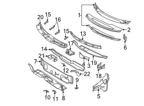 2006 Chrysler Town & Country Cowl Module-Windshield Diagram for 4894051AJ