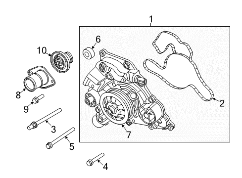 2019 Jeep Grand Cherokee Water Pump Fitting-BLEEDER Diagram for 68280413AB