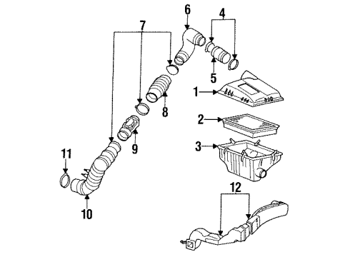1995 Hyundai Scoupe Filters Air Cleaner Filter Diagram for 28113-22010