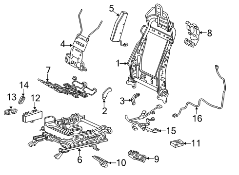 2016 Lexus GS350 Passenger Seat Components Frame Sub-Assembly, Front Seat Diagram for 71013-30B80