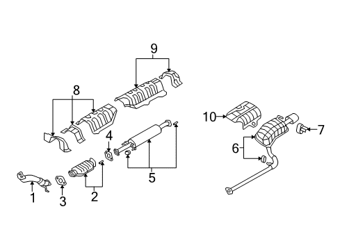 2009 Hyundai Sonata Exhaust Components Front Exhaust Pipe Diagram for 28610-3K600