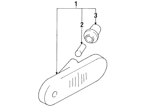 1991 Nissan Stanza Bulbs Lamp Assembly-Side Marker R Diagram for 26180-30R00